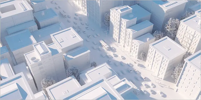 ビル街のミニチュア