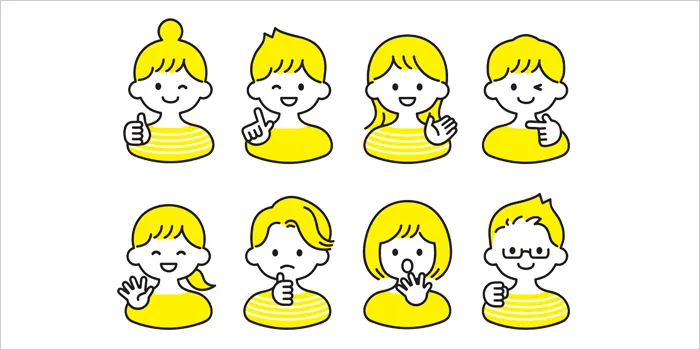 オススメしている男女のイラスト